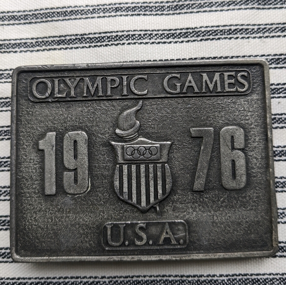 Vintage 76'‎ USA Olympic Games Belt Buckle - Picture 1 of 6